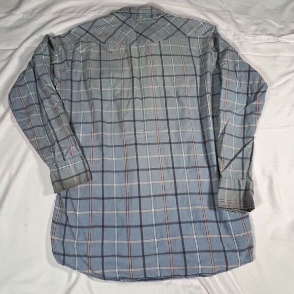 Lot of 3 Vintage Pearl Snap Button Ups Mens XL Plaid Distressed Holes Dakota - Picture 12 of 16
